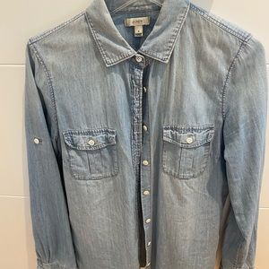 JCrew light wash denim shirt size 8.